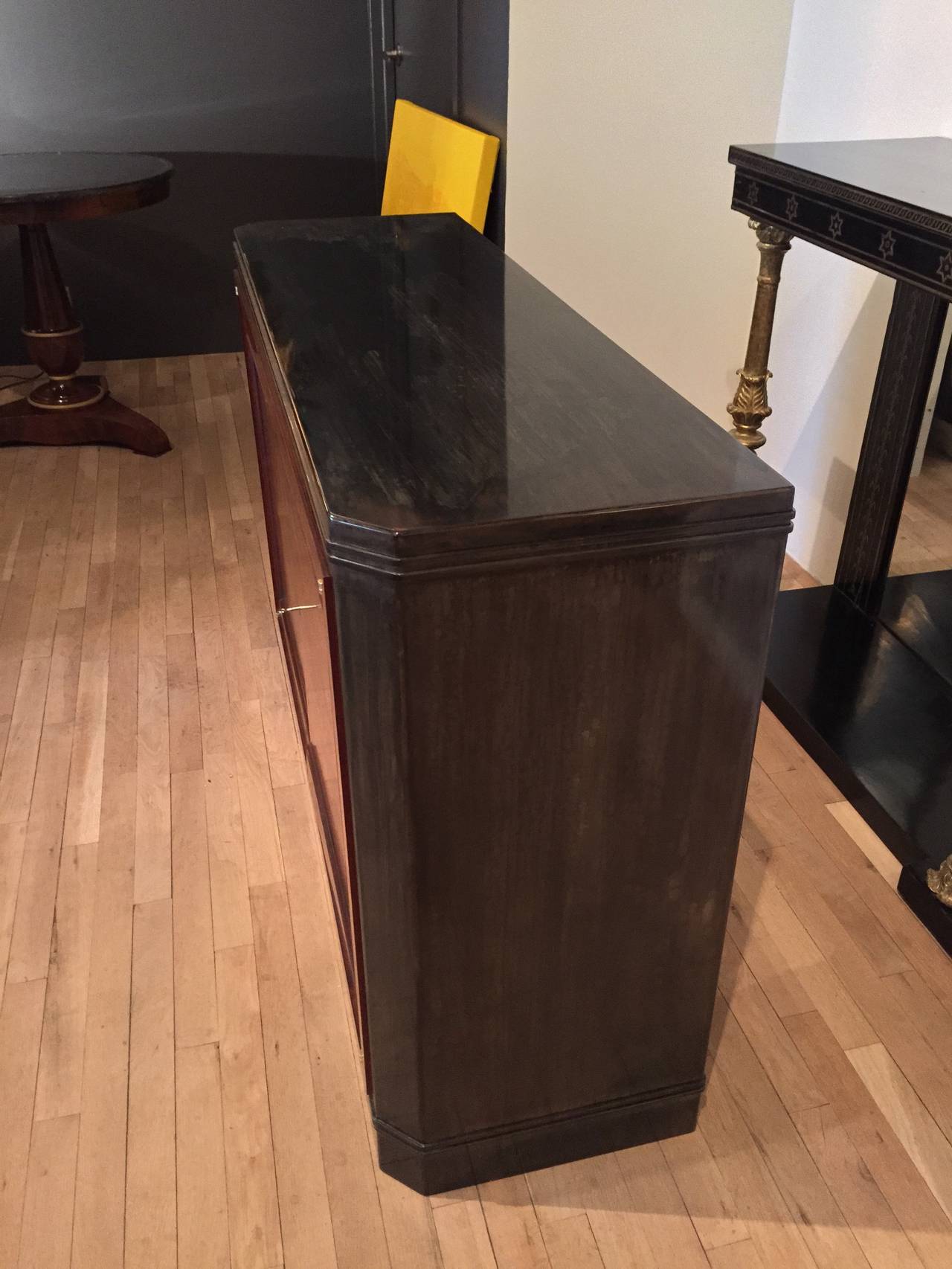 Pair of Mahogany and Patinated Steel Cabinets In Excellent Condition In New York, NY