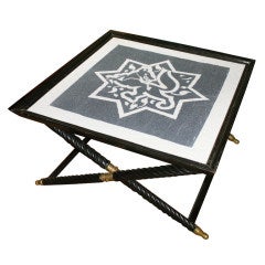 Middle Eastern Beaded Tray Mounted As Low Table