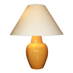 Yellow/Orange Glazed Ceramic Lamp