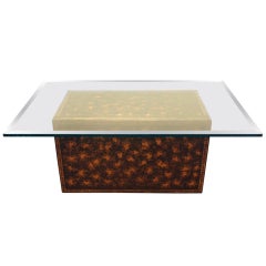 Chinese Export Lacquer Chest with Later Glass Top