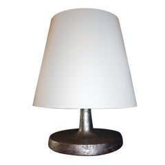 Hand Coiled and Silver Gilded Ceramic Funnel Lamp 11
