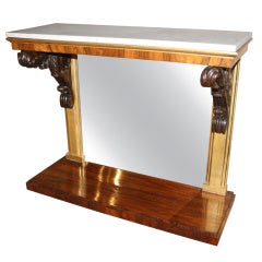 Regency Giltwood & Rosewood Console With Marble Top