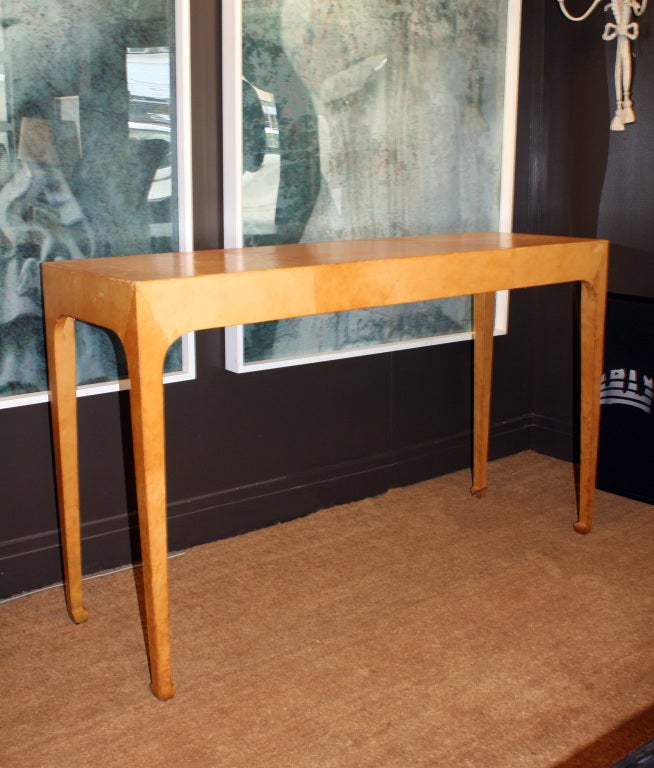 Leather Upholstered Console Table
