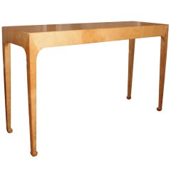 Leather Upholstered Console Table