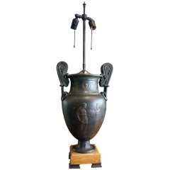 Patinated Bronze 
Siena Marble Lamp