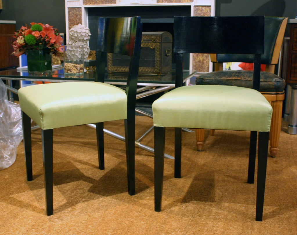 Set of 6 Neoclassical Ebonized Dining Chairs