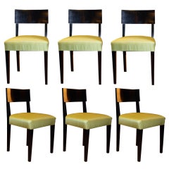 Set of 6 Neoclassical Ebonized Dining Chairs