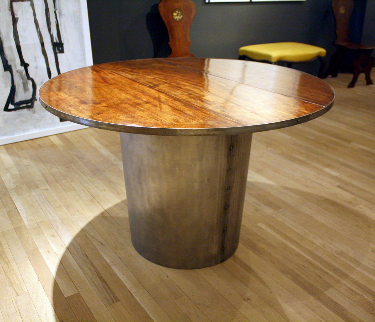 Mahogany and Steel Center Table