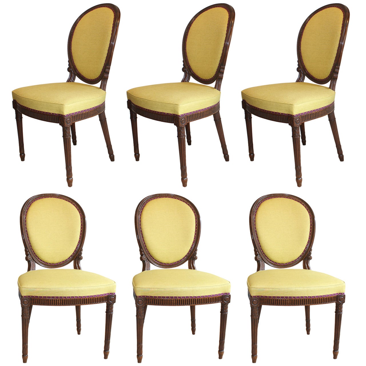 Set of Six Adam Mahogany Side Chairs