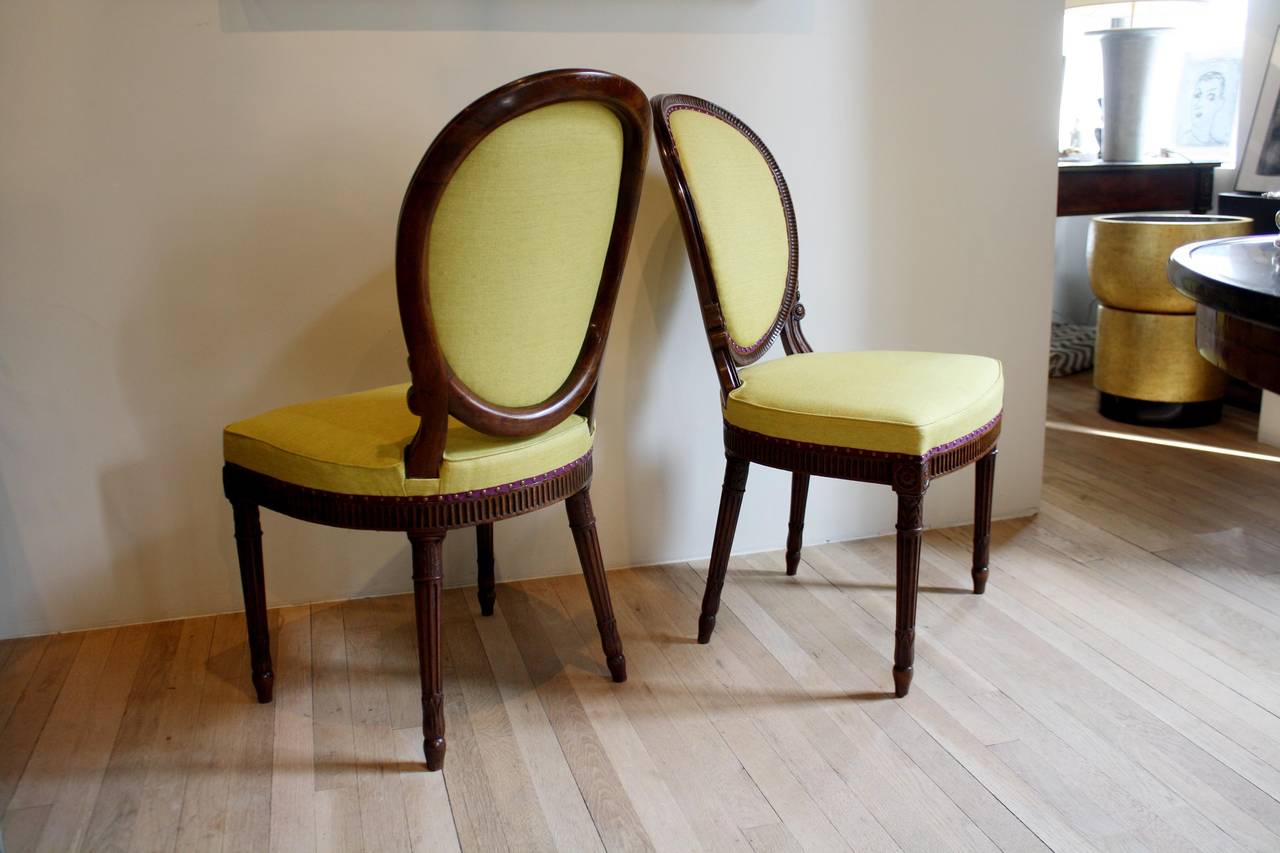 Adam Style Set of Six Adam Mahogany Side Chairs