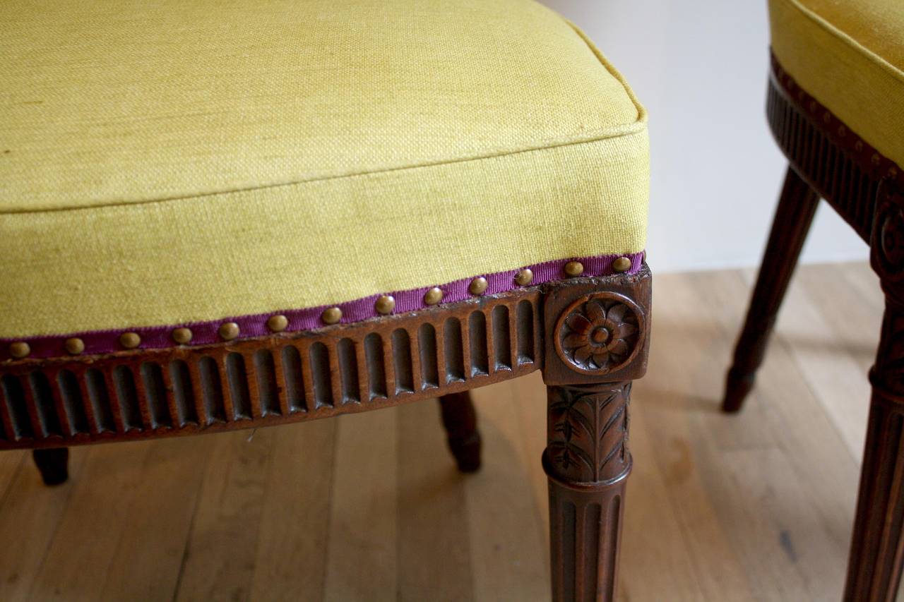 English Set of Six Adam Mahogany Side Chairs