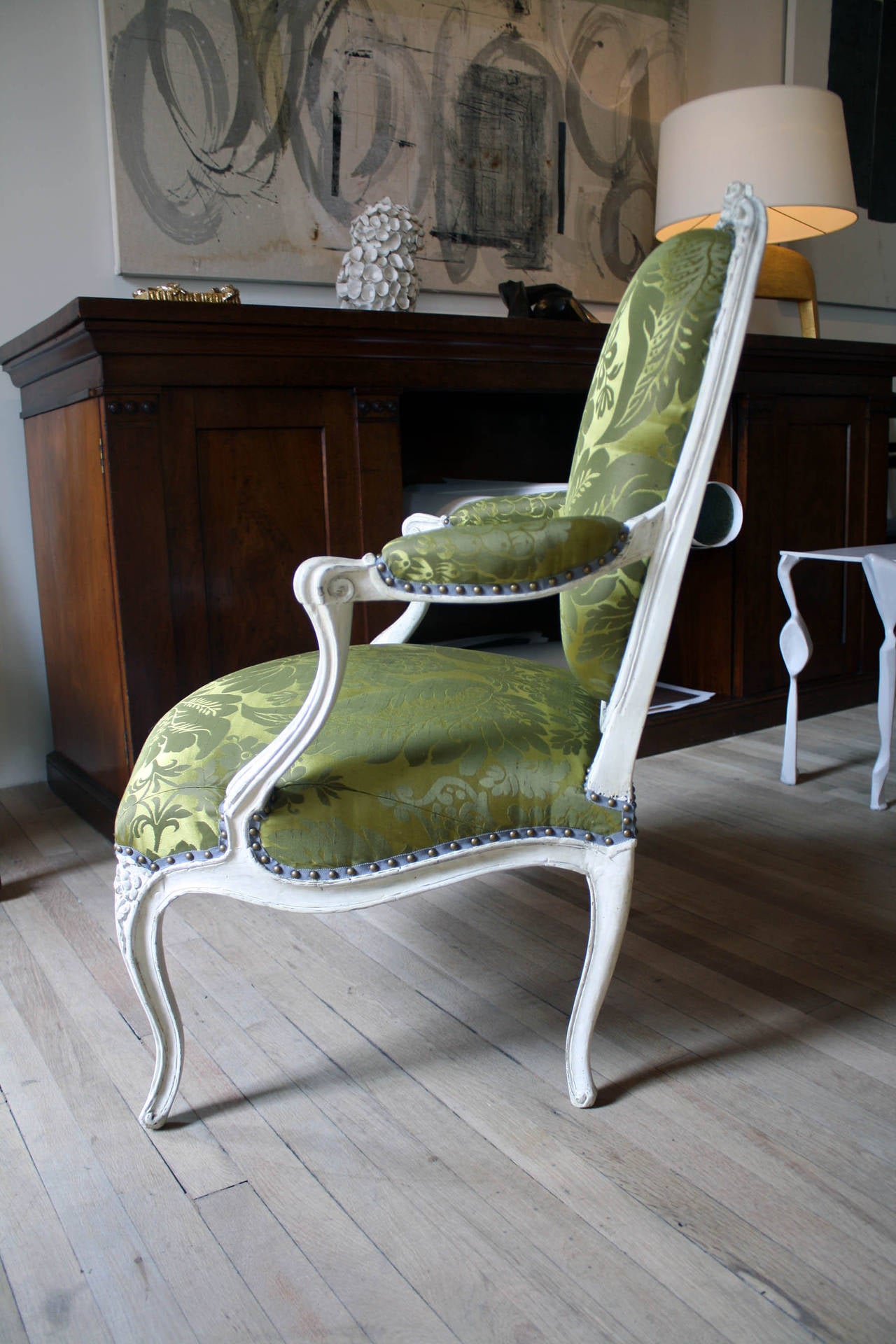 French Louis XVI Painted Fauteuil