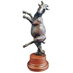 Retro Bronze Sculpture of a Goat by Andrea Spadini