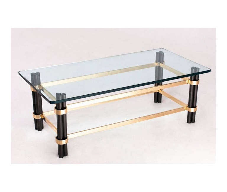 Brass and Bronze Cluster Column Low Table