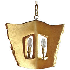 Gilded Ceramic Lantern by Andrea Koeppel