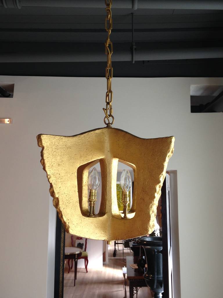 Gilded Ceramic Lantern by Andrea Koeppel