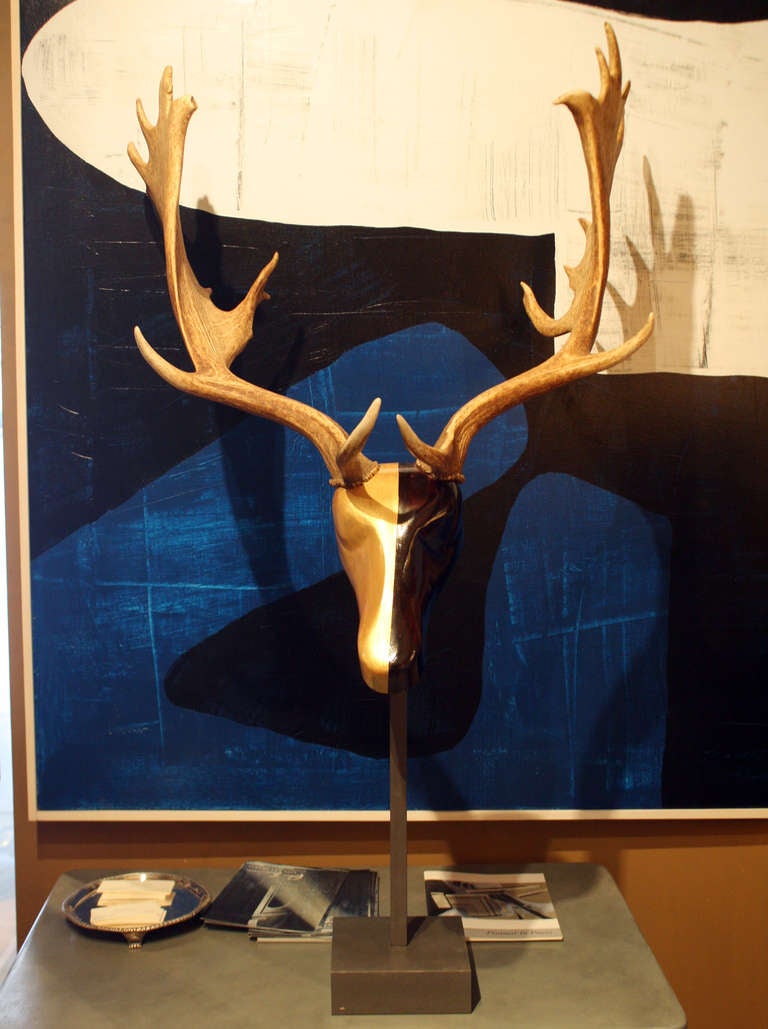 Contemporary Harlequin Fallow Deer Mounted Antlers