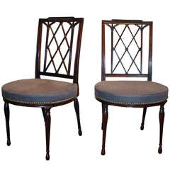 Pair of Sheraton Mahogany Side Chairs