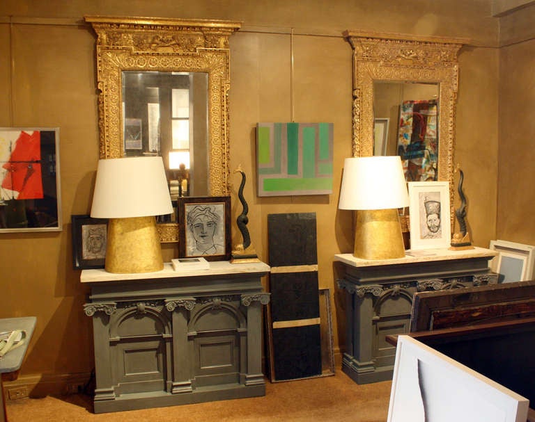 English Rare Pair of Early Georgian Giltwood Pier Mirrors in the Manner of William Kent