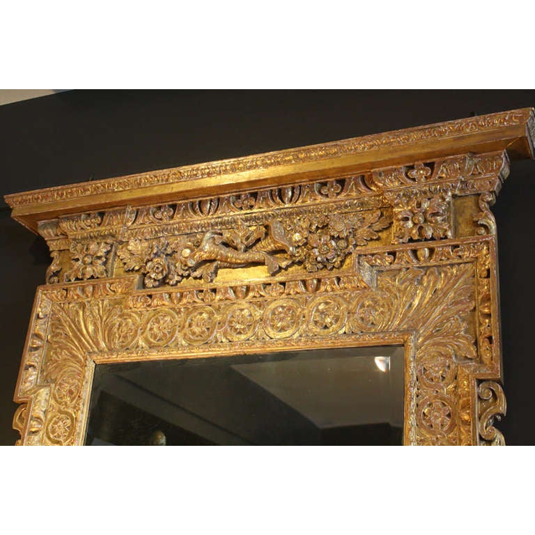 18th Century and Earlier Rare Pair of Early Georgian Giltwood Pier Mirrors in the Manner of William Kent