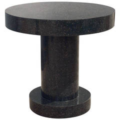 Faux Grey Porphyry Drum Table