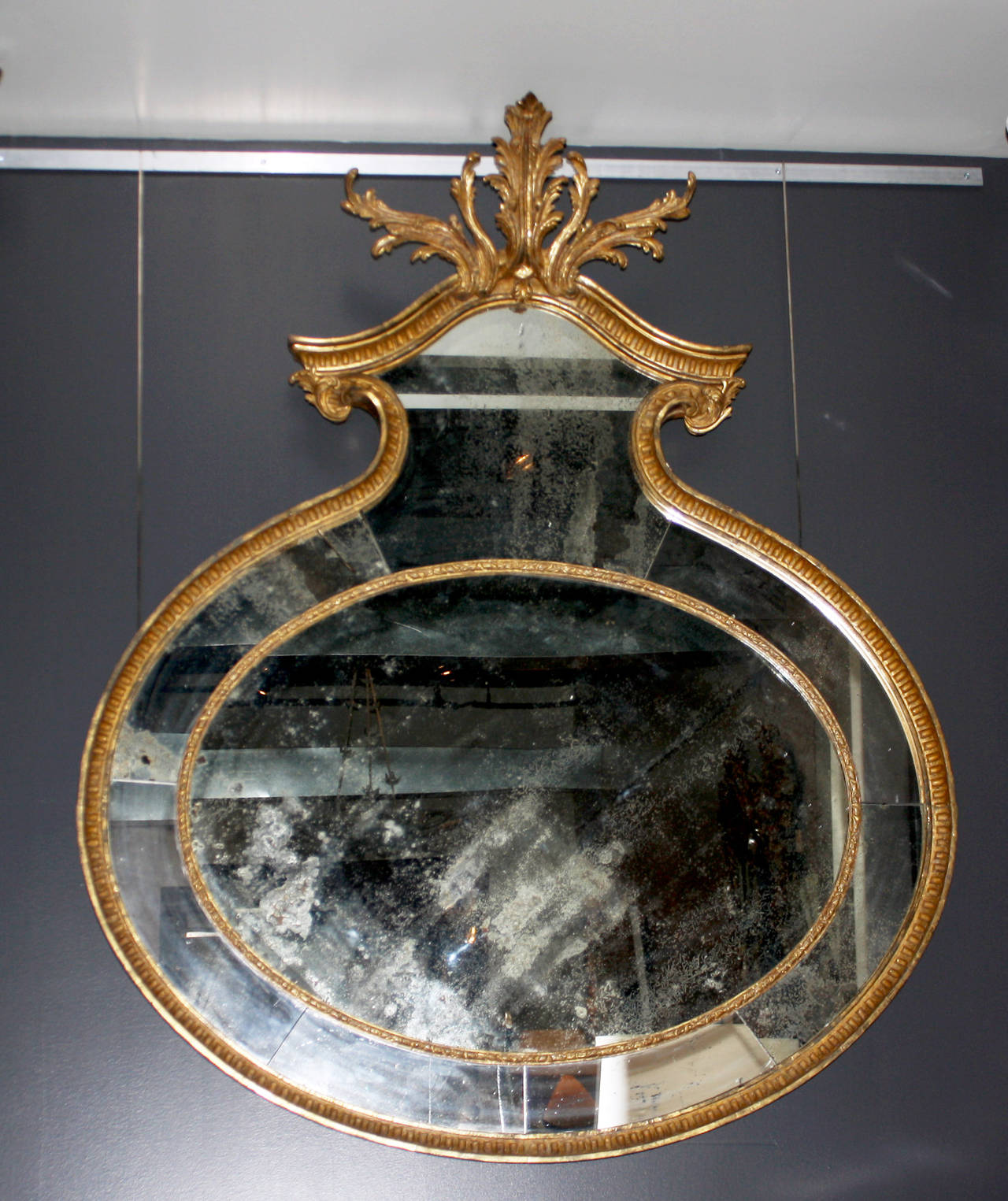 Unusual Adam Oval Giltwood Mirror 2