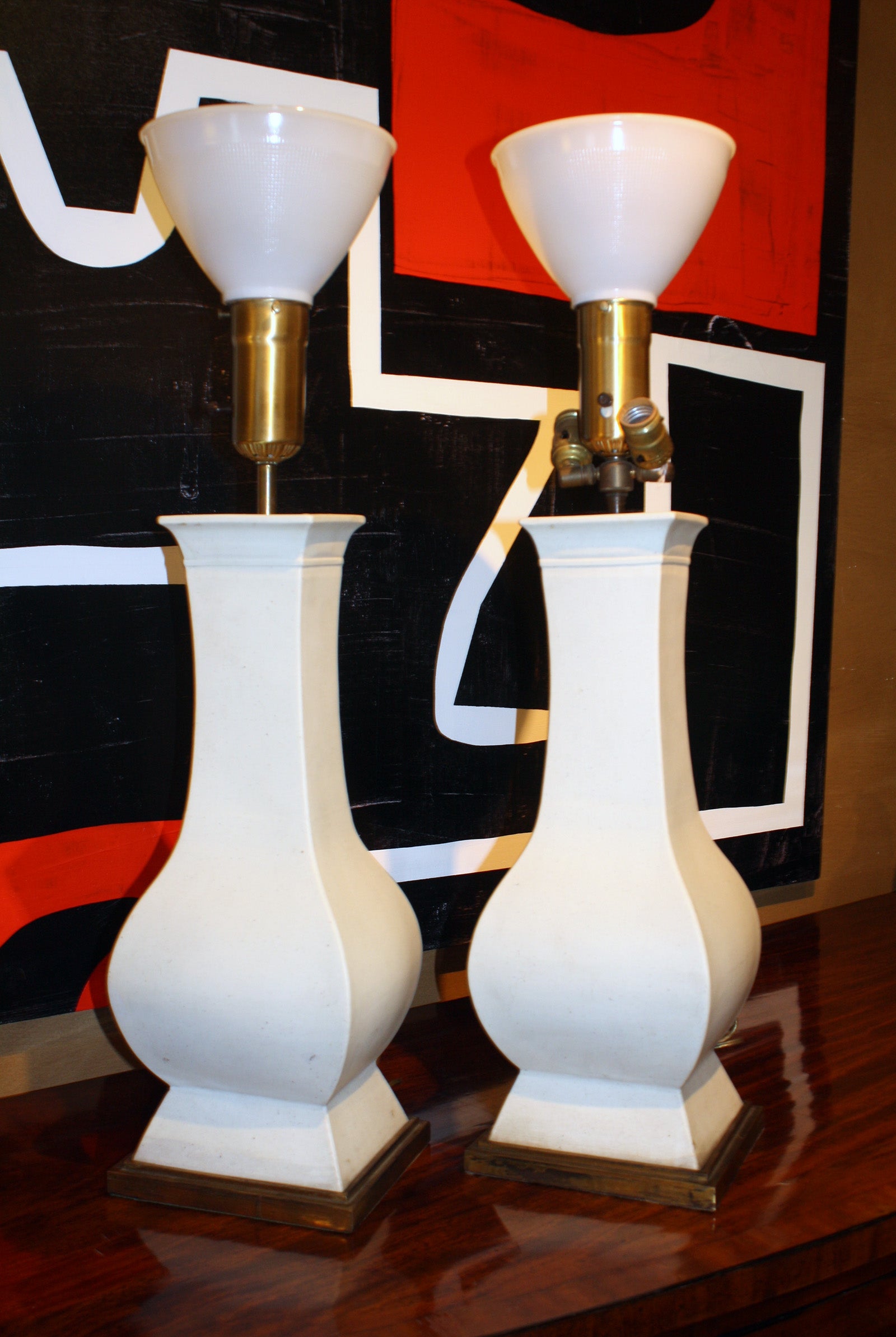 Pair of Chinese Style ceramic lamps designed by Billy Haines.