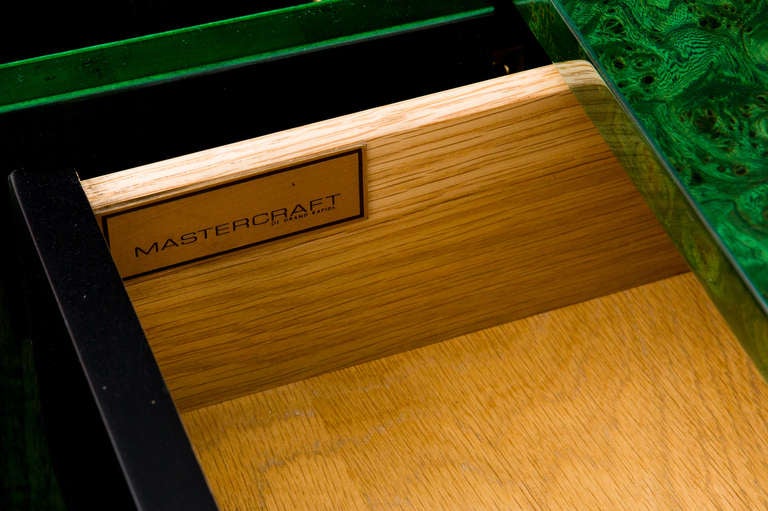 Malachite Inspired Triple Cabinet Credenza by Mastercraft 4