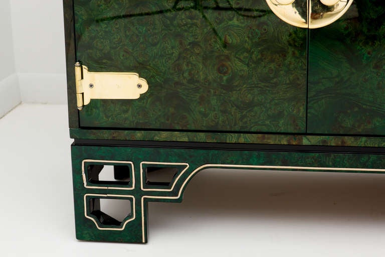 Malachite Inspired Triple Cabinet Credenza by Mastercraft 1