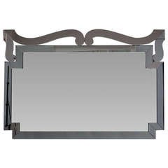Art Deco Mirror with Grey Mirror Border