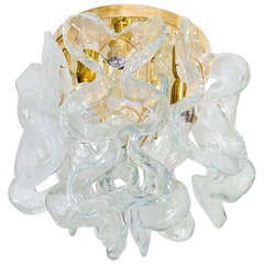 Brass and Glass Flushmount by Kalmar
