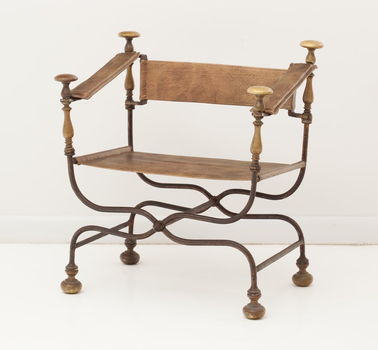 Late 19th Century Italian Curule Chair In Excellent Condition In New York, NY