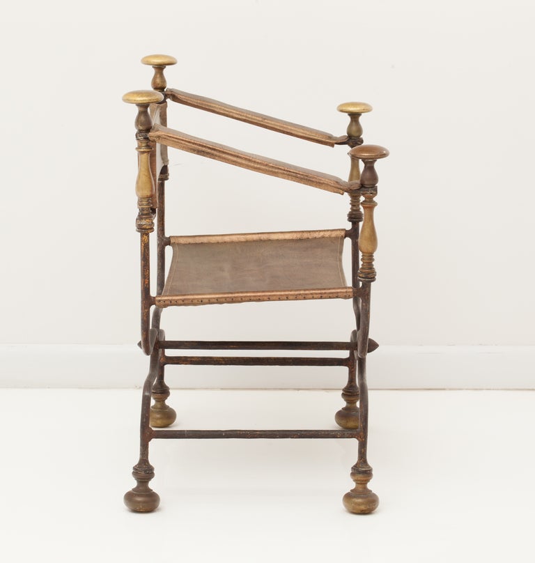 Iron Late 19th Century Italian Curule Chair