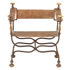 Antique Late 19th Century Italian Curule Chair