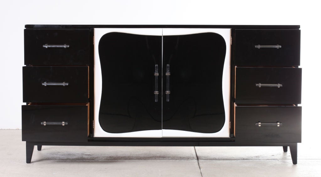 Black & White Lacquer Credenza, by Dorothy Draper