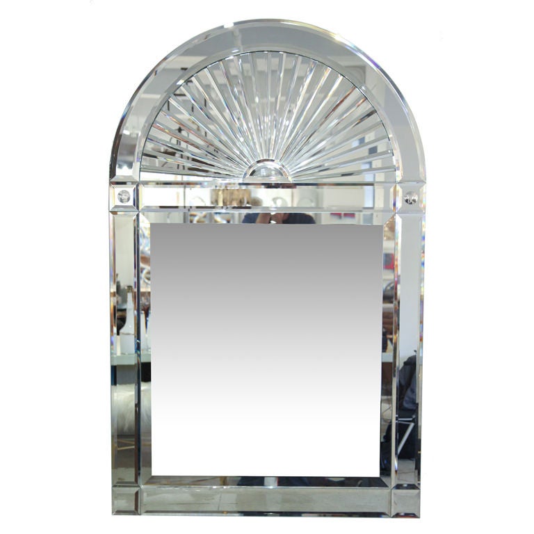 Venetian Style Domed Top Mirror by Karl Springer