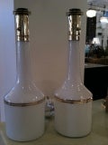 Pair of White Opaline Glass Lamps by Fagerhult
