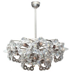 Austrian Faceted Crystal 2 Tier Chandelier