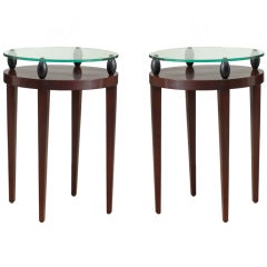 Pair of Art Deco Walnut Side Tables