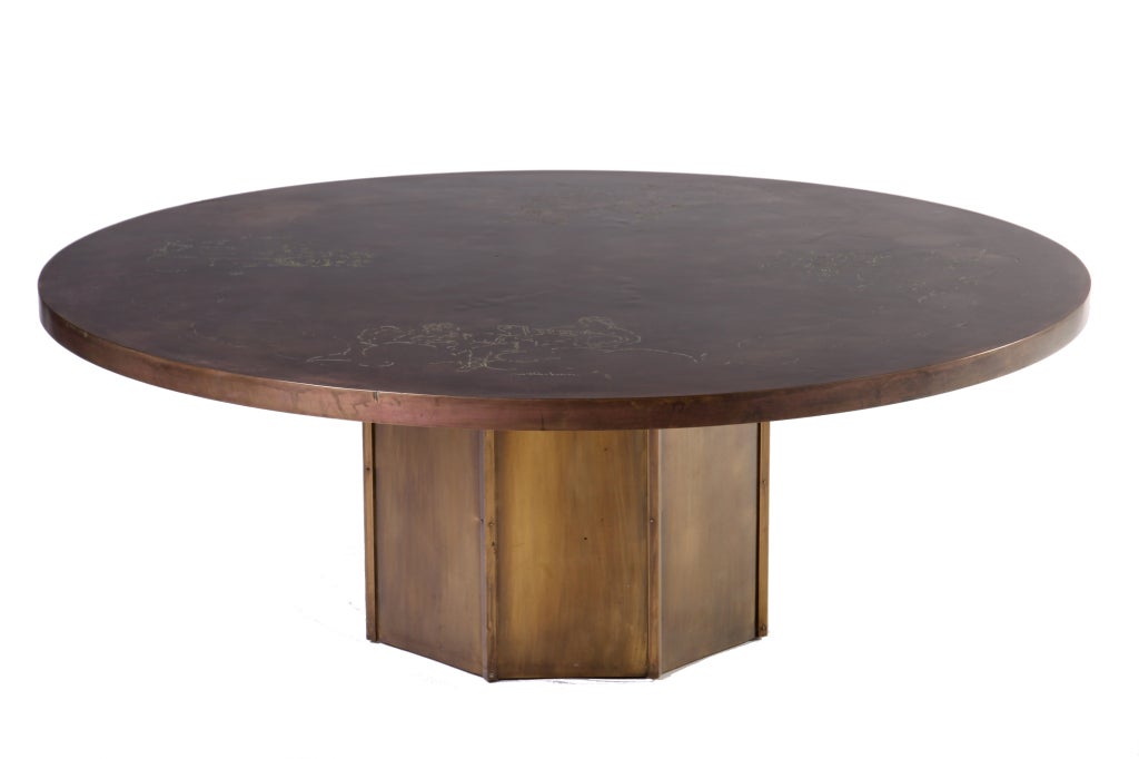 Roman Figure "Etruscan" Oiled Bronze Coffee Table by LaVerne