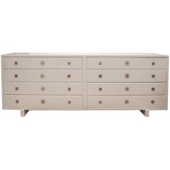 Vintage Tommi Parzinger Cream Lacquered Double Dresser