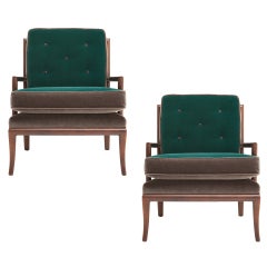 Pair of Walnut Lounge Chairs by Robsjohn Gibbings