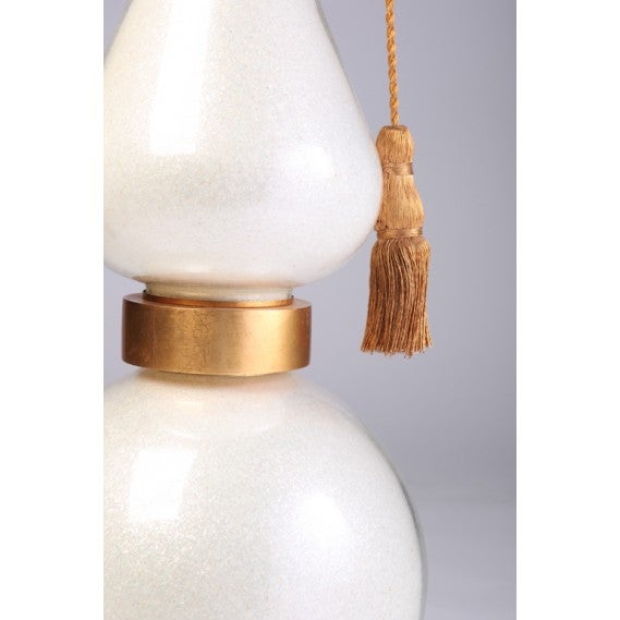 Hollywood Regency Marbro Large Scale White Murano Glass Lamp