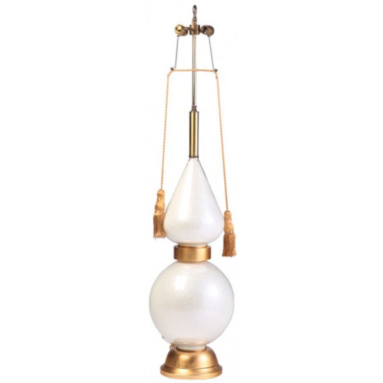 Marbro Large Scale White Murano Glass Lamp