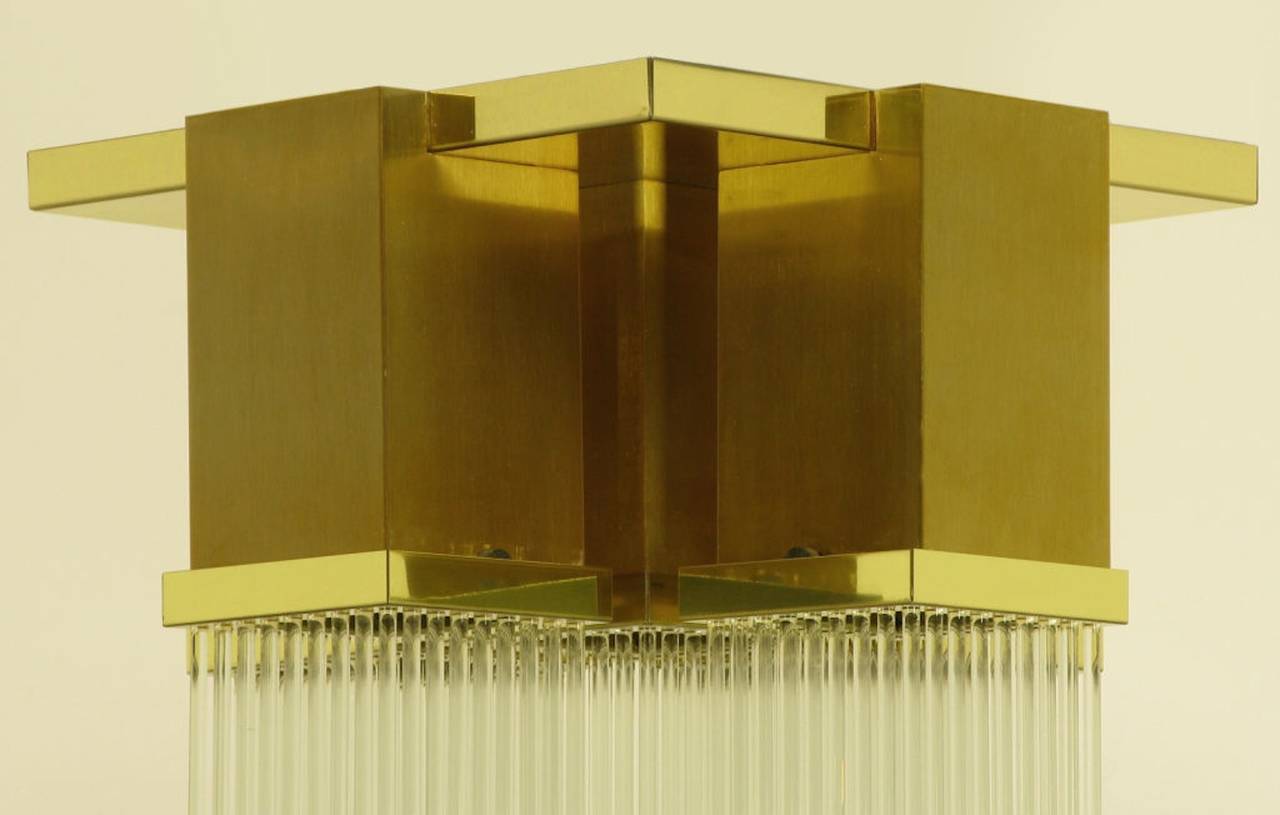 Gaetano Sciolari for Lightolier Glass Rod Flushmount In Excellent Condition In New York, NY