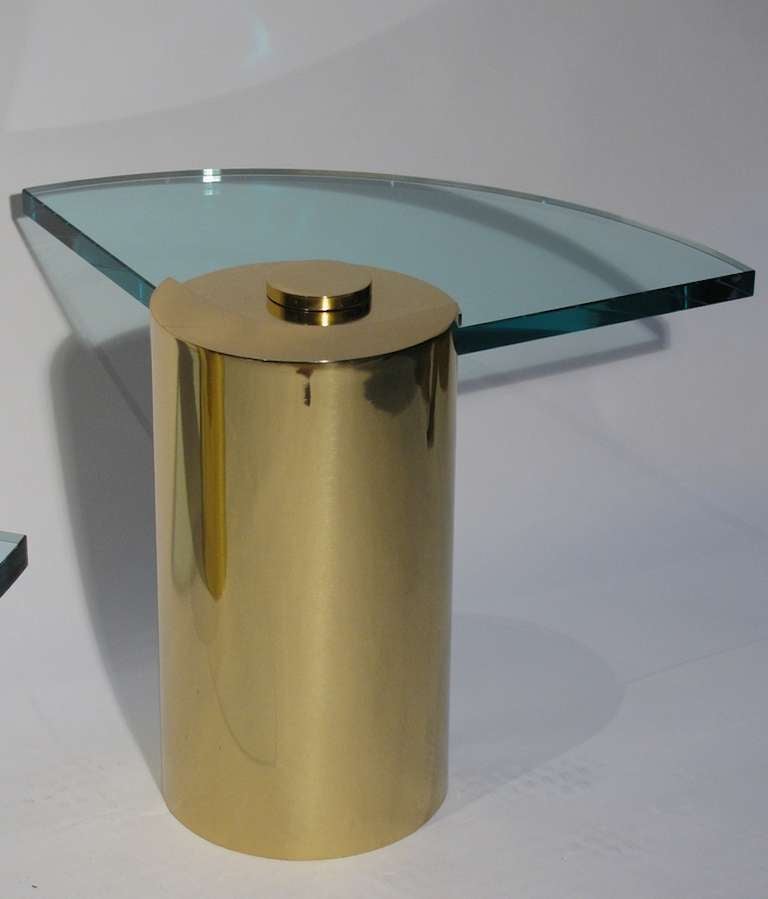 Mid-Century Modern Karl Springer Brass Drum Tables