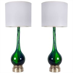 Emerald Green Murano Glass Lamps