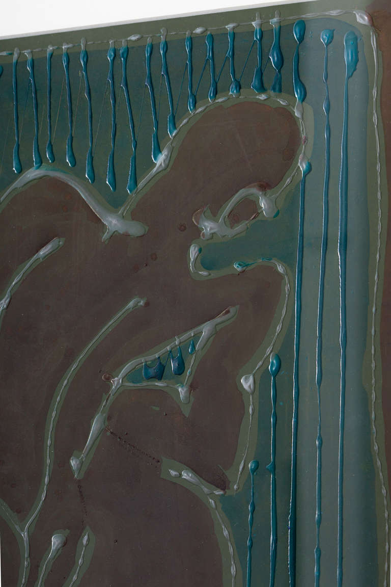 Acrylic Modernist Nude by William Fredericksen, 1984