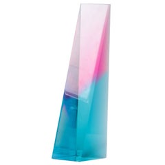 Normam Mercer - Sculpture en lucite à lame ombrée rose et bleue