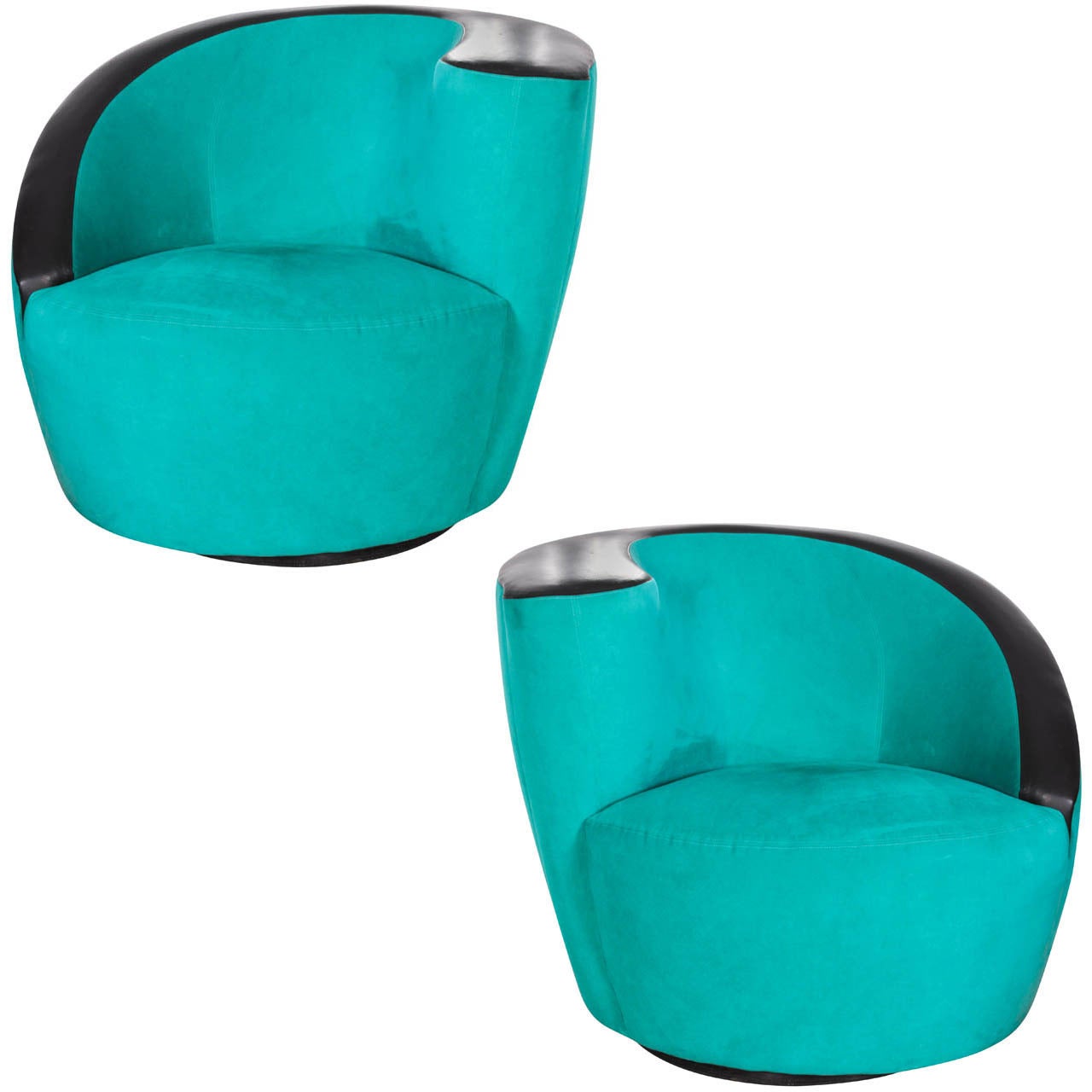 Pair of Swiveling Nautilus Chairs by Vladimir Kagan